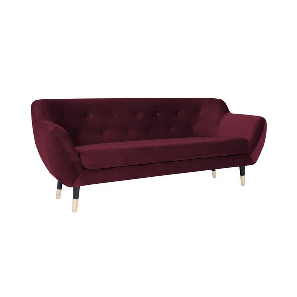 Vínově červená pohovka s černými nohami Mazzini Sofas Amelie, 188 cm-image-2