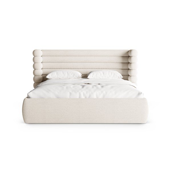 Beež polsterdatud kaheinimesevoodi koos panipaiga ja voodipõhjaga 200x200 cm Mount - Micadoni-image-4