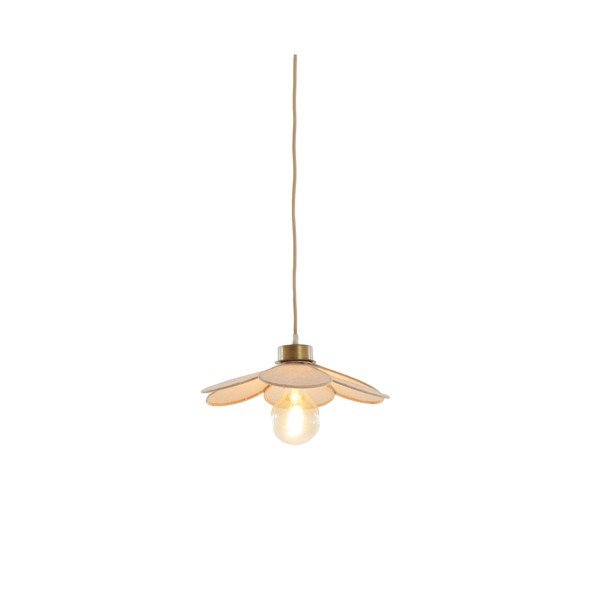 Kreemikas ripplamp kangast varjuga Fyano - Light & Living-image-2
