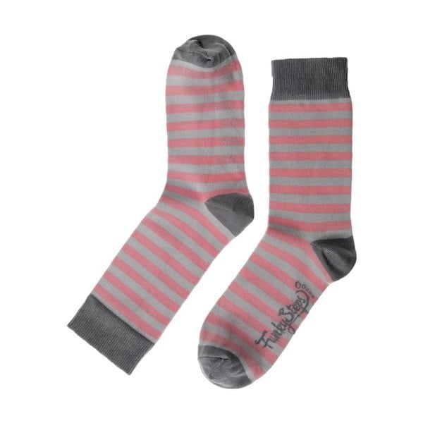 Šedo-růžové ponožky Funky Steps Pretty, velikost 35 – 39