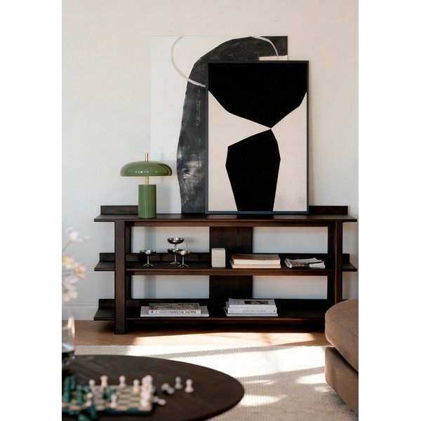 Konsoollaud tumeda naturaalse tammepuust pealispinnaga 43x150 cm Kilian - Rowico-image-1