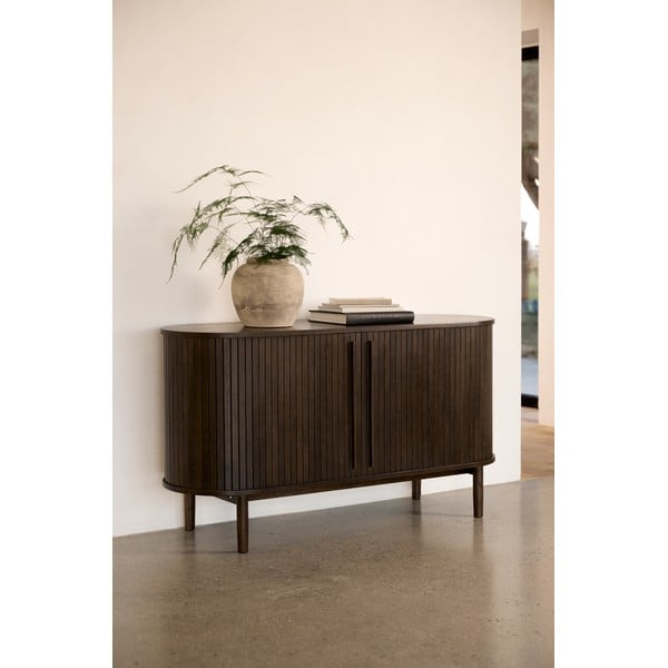 Pruun tammespoonist lükandustega kummut 140x76x45 cm Meta - Unique Furniture-image-1