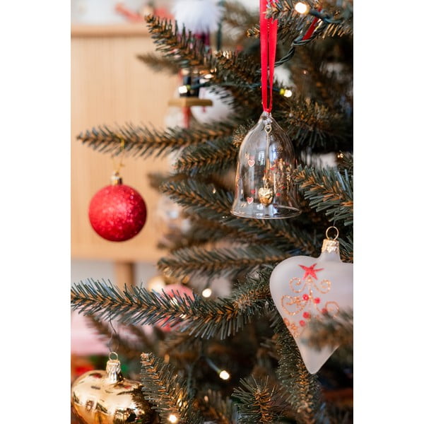 3 valge klaasist südamekujulise jõulukaunistuse komplekt Ego Decor - Ego Dekor-image-1