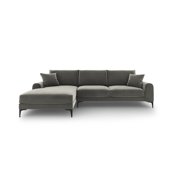 Helehall sametne nurgadiivan , vasakpoolne nurk Madara - Mazzini Sofas-image-2