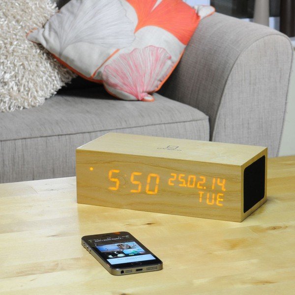 Reproduktor Oak Click Clock s oranžovým LED budíkem-image-2
