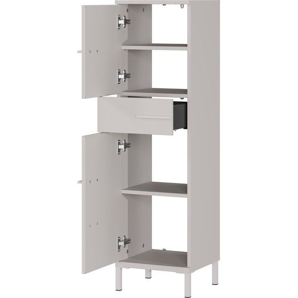 Kreemikas matt kõrge/kitsas vannitoakapp 34x123 cm Laurino - Germania-image-2