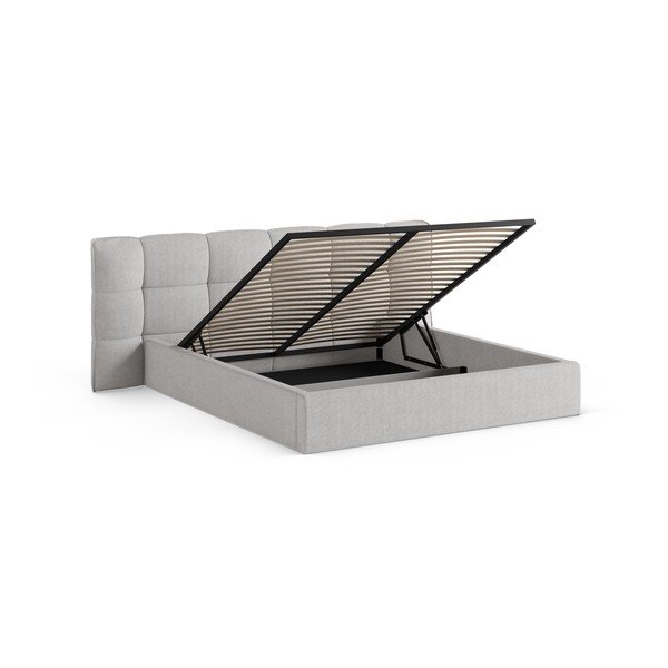 Hall polsterdatud kaheinimesevoodi koos panipaiga ja voodipõhjaga 140x200 cm Eric - Micadoni-image-2