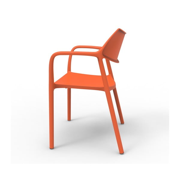 Sada 2 oranžových zahradních židlí s područkami Resol Splash