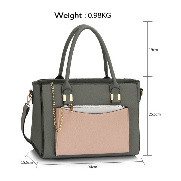 Kabelka L&S Tatiana Grey & Nude-image-2