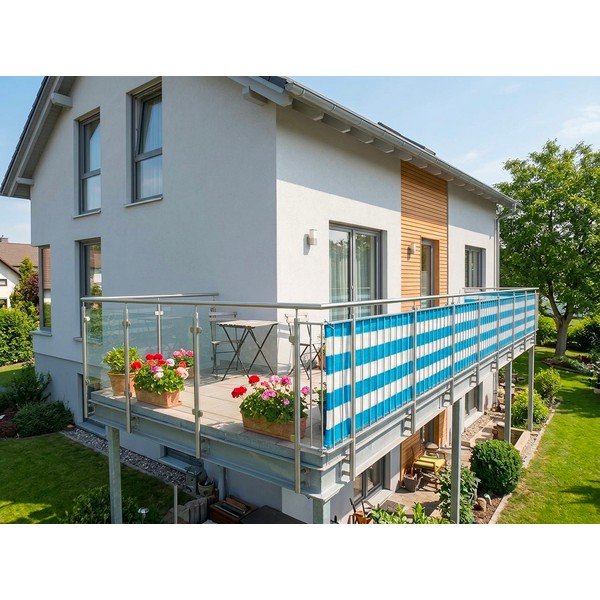 Valge-sinine plastikust rõdupiirde kate 500x90 cm - Garden Pleasure