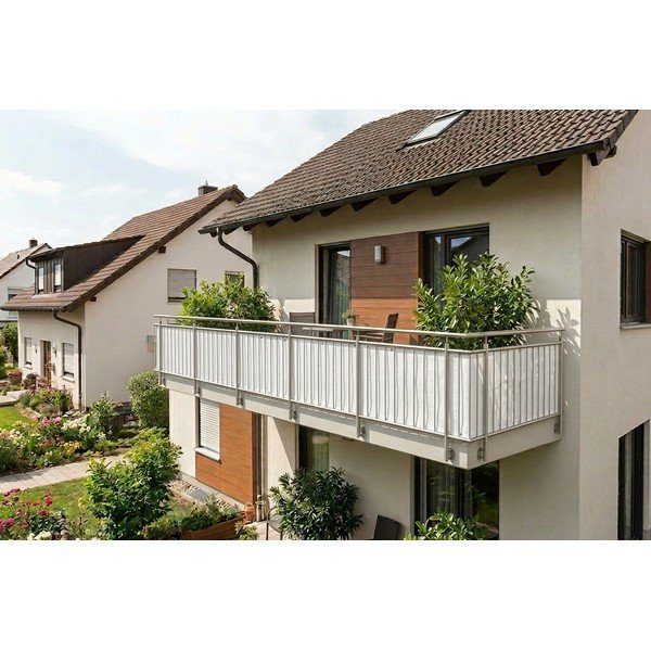 Valge plastikust rõdude ekraan 500x90 cm - Garden Pleasure