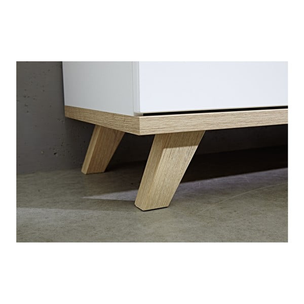 Valge madal kapp tammepuust 192x85 cm Oslo - Germania-image-4