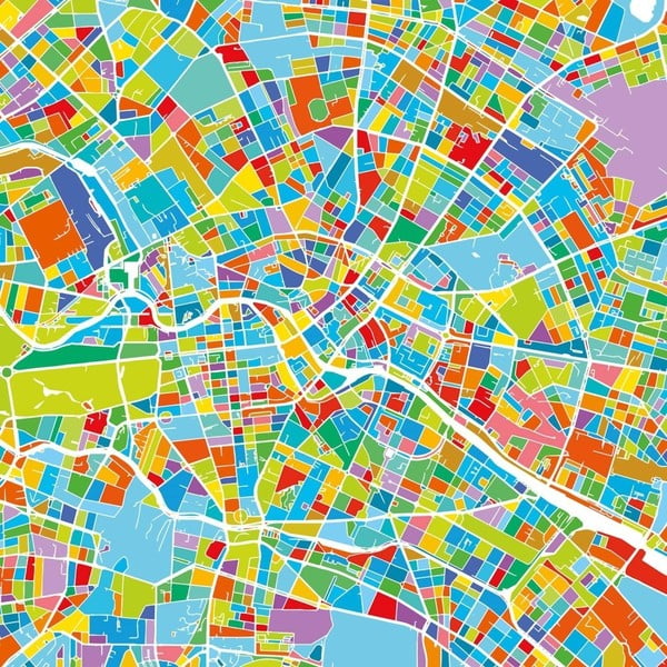 Obraz Maps Berlin, 60 x 60 cm