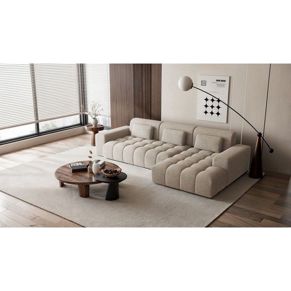 Beež nurgadiivan (parem nurk koos lamamistooliga) Chevi - Ghado-image-1