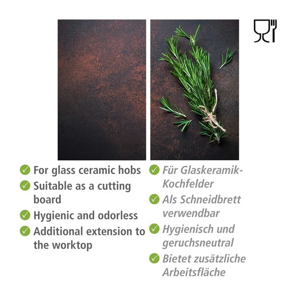 Karastatud klaasist katte komplekt pliidi äärde 2tk 52x30 cm Rosemary - Allstar-image-2