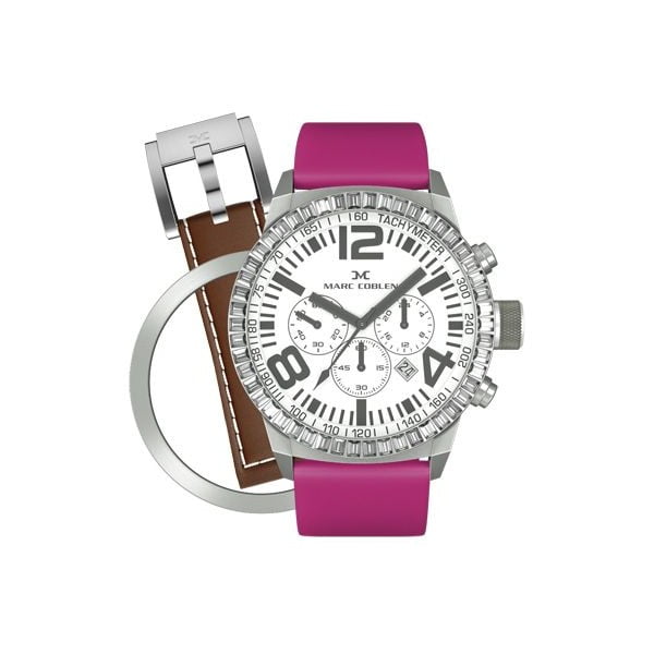 Dámské hodinky Marc Coblen s páskem a kroužkem navíc P7