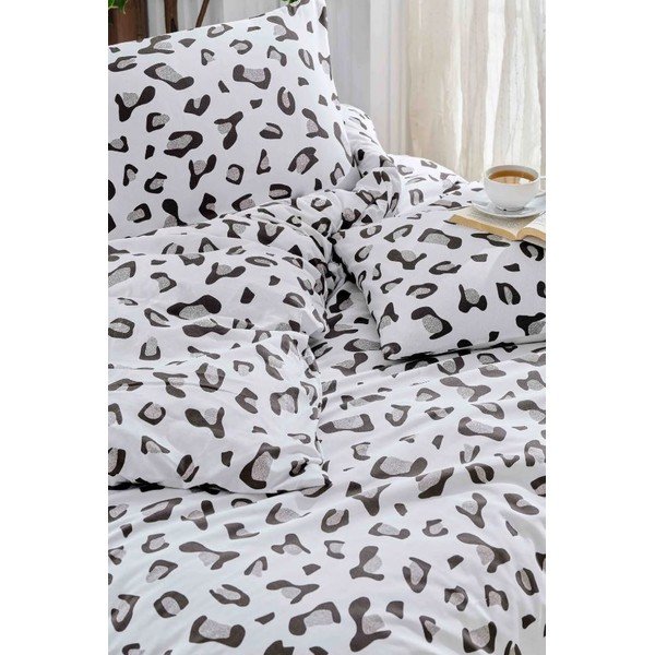 Valge/hall Renforcé puuvillane 4-osaline laiendatud voodipesu kaheinimesevoodile 200x220 cm - Mila Home