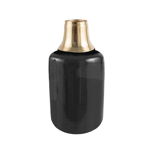Černá váza s detailem ve zlaté barvě PT LIVING Shine, výška 28 cm