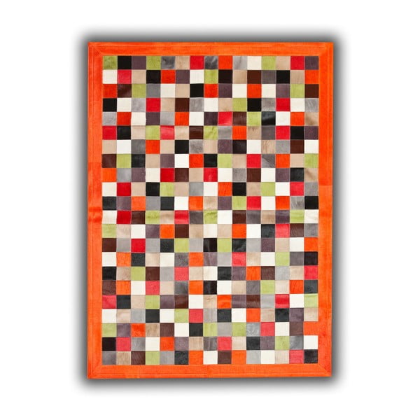 Koberec z pravé kůže Pipsa Multi Orange, 140x200 cm