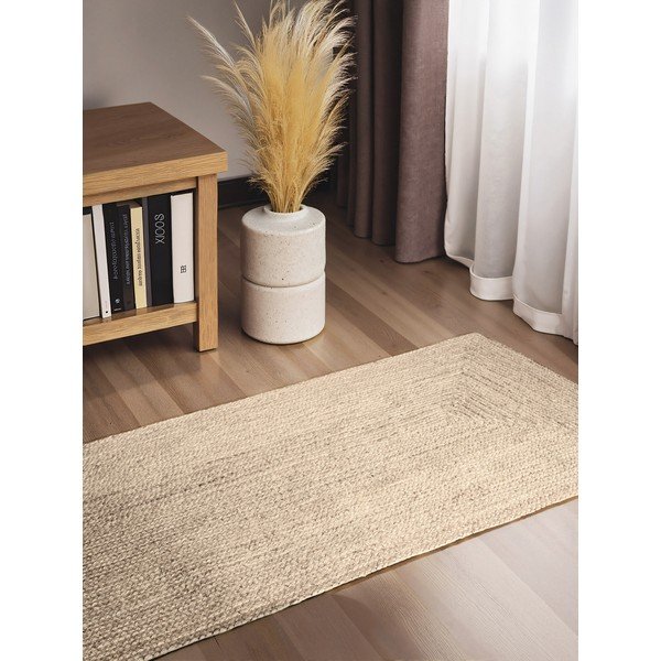 Kreemikas kahepoolne/käsitsi kootud džuudist jooksja 80x200 cm Juno - Hanse Home-image-1