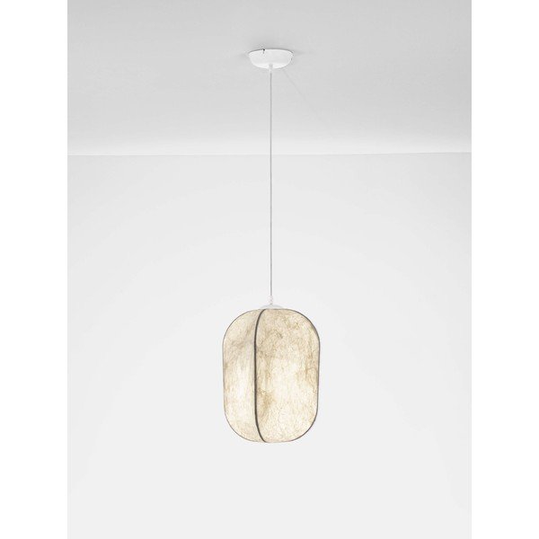 Valge metallist ripplamp tekstiilist varjuga, ø 30 cm Pierida - Nova Luce-image-3