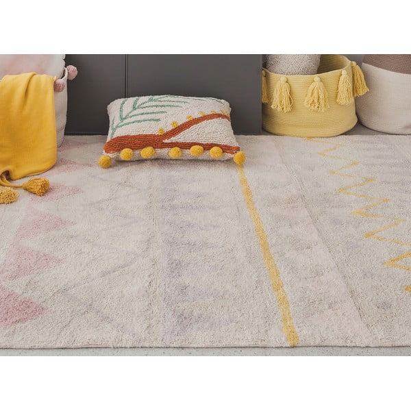 Roosa-kreem pestav käsitsi kootud puuvillane laste vaip 140x200 cm Azteca Vintage Nude - Lorena Canals-image-4