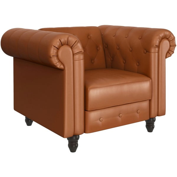 Konjakipruun kunstnahast chesterfield tugitool Felix - Støraa