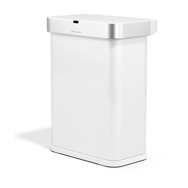 Mattvalge kontaktivaba terasest prügikast 58 l Sensor - simplehuman-image-2