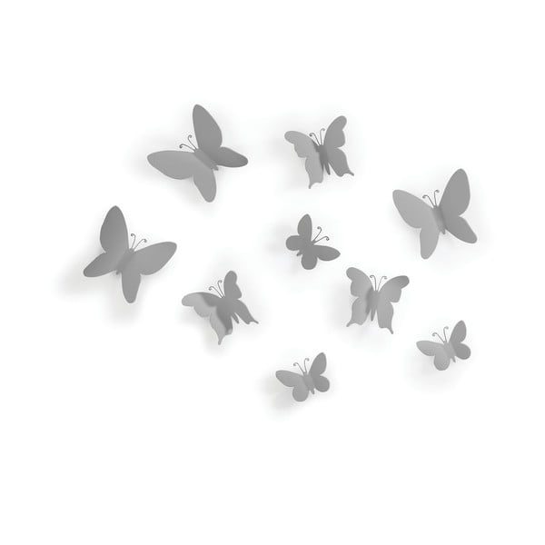 9 halli 3D seinakaunistuse komplekt Butterflies - Umbra
