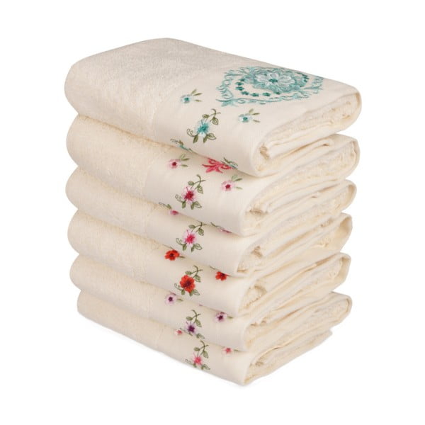 Sada 6 ručníků z čisté bavlny Symbiosis, 50 x 90 cm