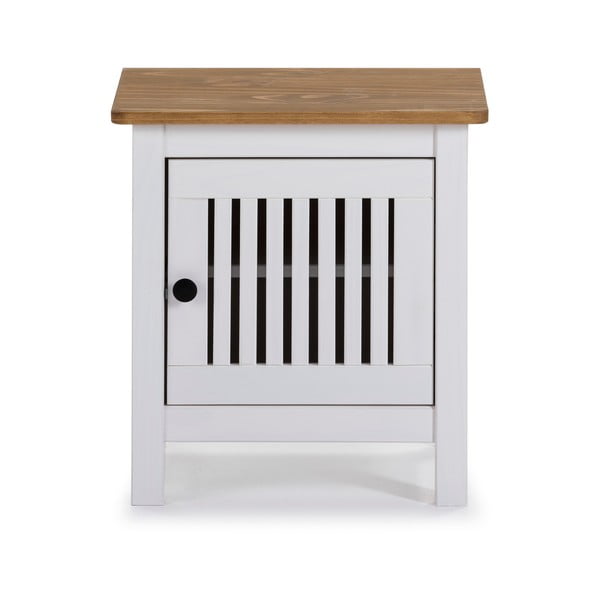 Valge puidust öökapp Bruna - Marckeric-image-2