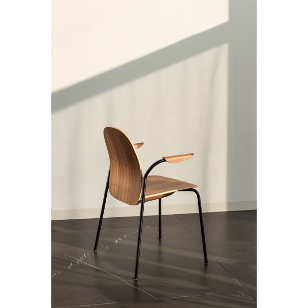 Konjakipruun pähklipuu dekooriga söögitool Book - Gazzda-image-1