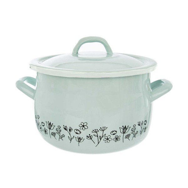 Mündiroheline emailpott kaanega Meadow, 4,8 l - Orion