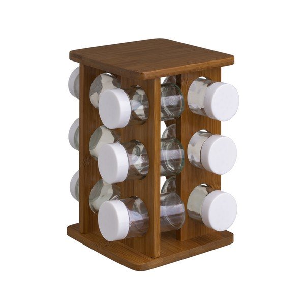12-osaline maitseainetopside komplekt alusega Bamboo Walnut - Casa Selección