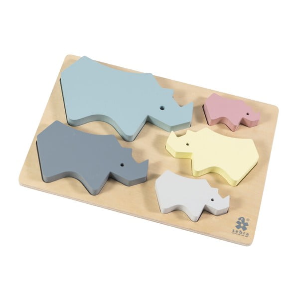 Dětské dřevěné puzzle Sebra Rhino