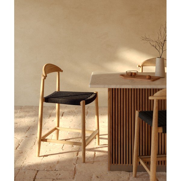Must/naturaalsest puidust aiabaaritool Nina - Kave Home-image-1