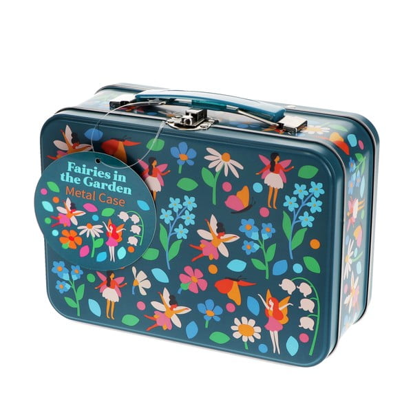 Tumesinine metallist lastekohver 19x8x17 cm Fairies in the Garden - Rex London