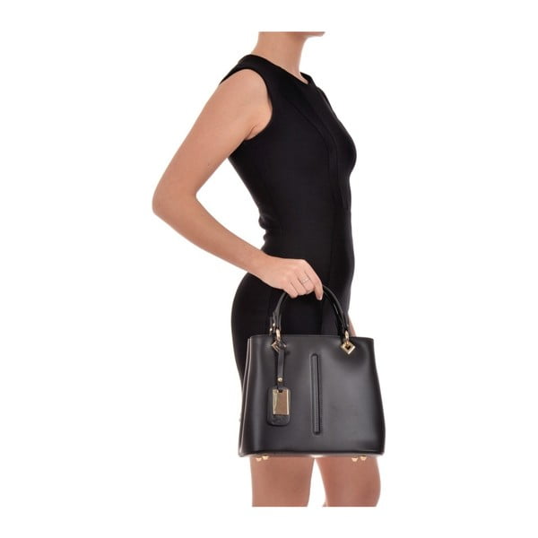 Černá kožená kabelka Roberta M Salma-image-4