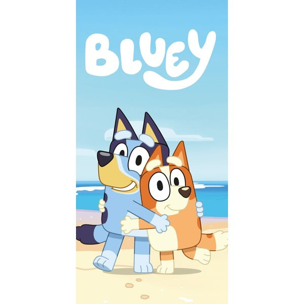 Sinine-beež puuvillane laste rätik 70x140 cm Bluey "Beach" - Jerry Fabrics