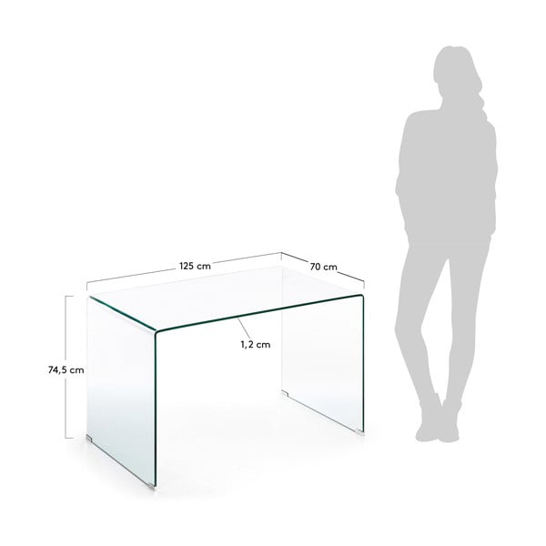 Klaasist töölaud 70x125 cm Burano – Kave Home-image-4