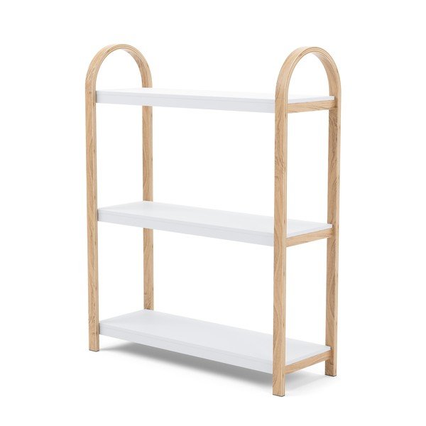 Valge naturaalne riiul eksootilisest puidust 72x90 cm Bellwood - Umbra-image-3