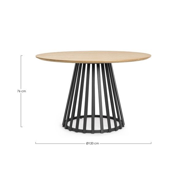 Ümmargune söögilaud saarepuidust pealispinnaga ø 120 cm Cillian - Bizzotto-image-4