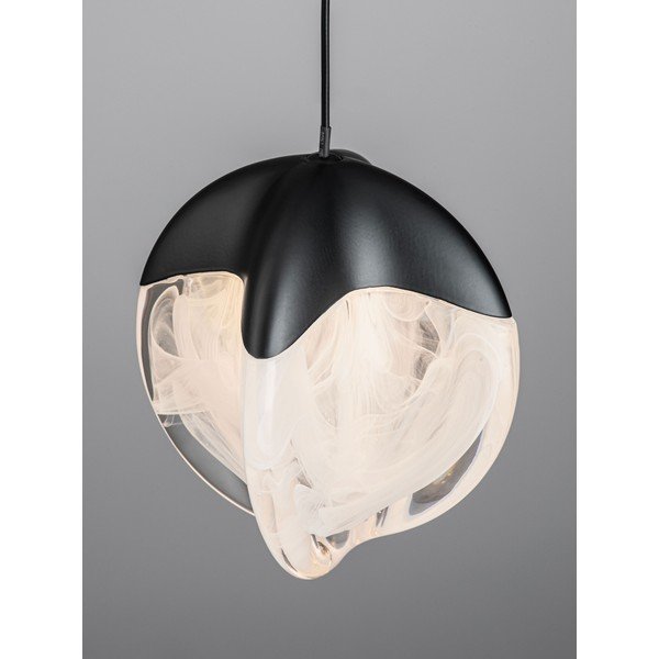Mattmust alumiiniumist hämardatav LED-rippvalgusti klaasist varjuga, ø 12 cm Alicia - Nova Luce-image-2