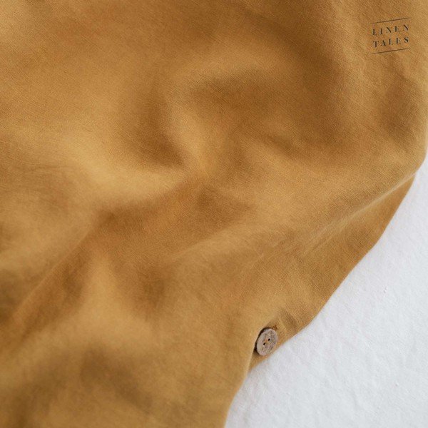 Kollane kanepikiust tekikott 200x200 cm Amber – Linen Tales-image-3