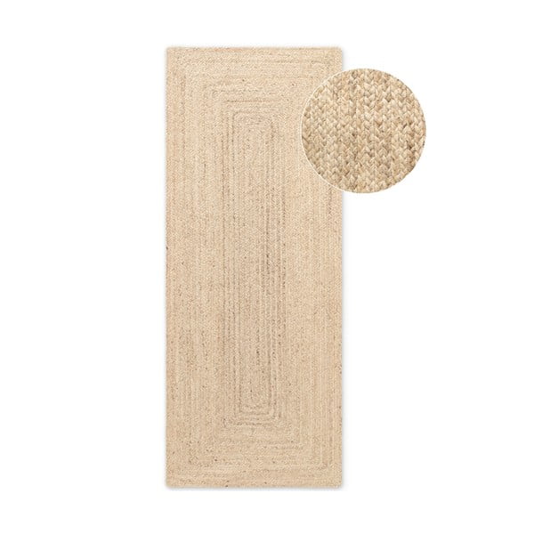 Käsitsi kootud kahepoolne džuudist vaip 80x200 cm Sharmila Natural White - Hanse Home