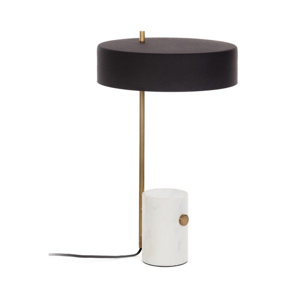 Valge-must laualamp metallvarjundiga (kõrgus 53 cm) Phant - Kave Home