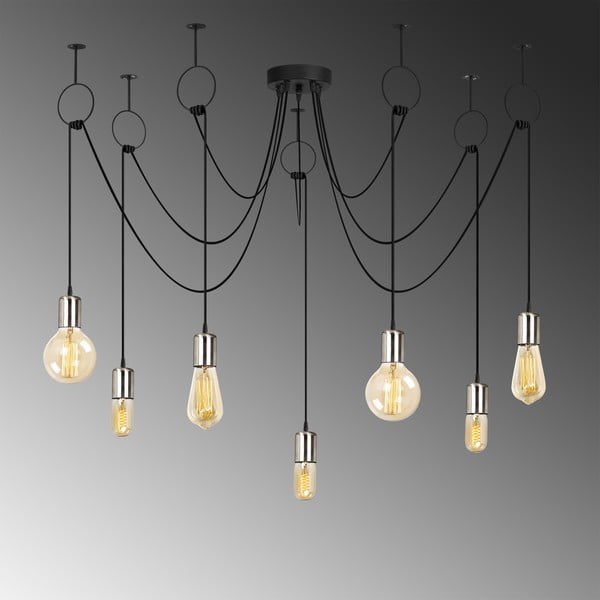 Must rippvalgusti 7 pirnile Sirin - Opviq lights-image-1