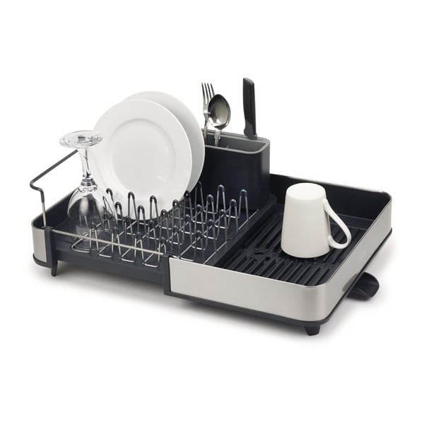 Tumehall reguleeritav roostevabast terasest nõudekuivatusrest 36x32 cm Extend Steel - Joseph Joseph-image-4