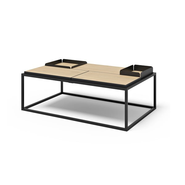 Must-puiduvärvi tammedekooriga diivanilaud 75x120 cm Douro - TemaHome-image-2