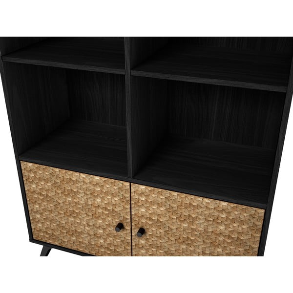 Must raamaturiiul eksootilisest puidust 92x160 cm Hanoi - Marckeric-image-1